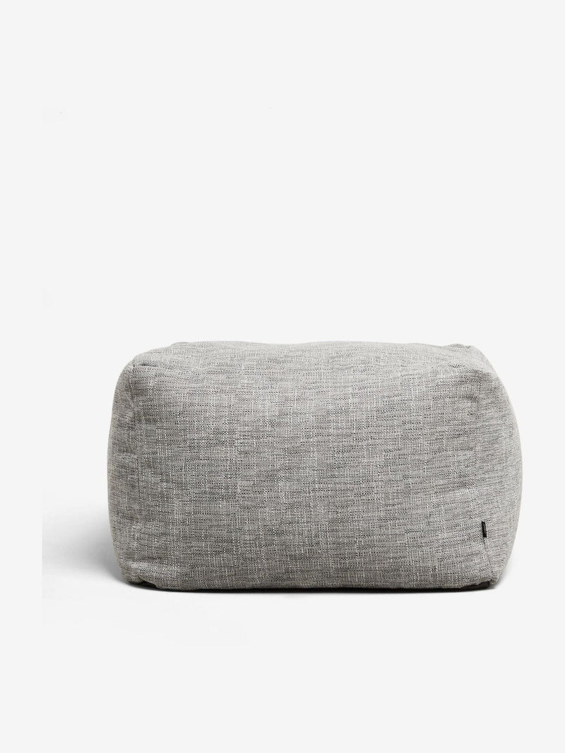Large dark grey bouclé weave pouffe with bean filling (British brand)