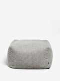 Large dark grey bouclé weave pouffe with bean filling (British brand)
