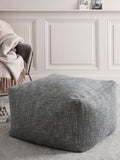 Large dark grey bouclé weave pouffe with bean filling (British brand)