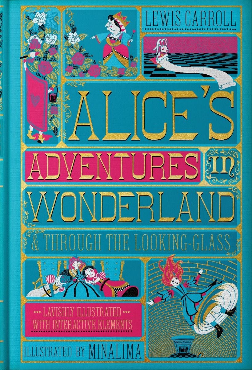 Alice in Wonderland illustrated book by Lewis Carroll MinaLima - imported from the UK