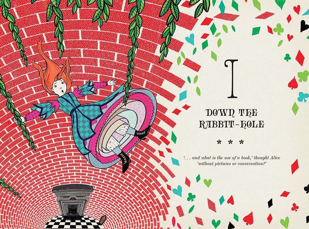 Alice in Wonderland illustrated book by Lewis Carroll MinaLima - imported from the UK
