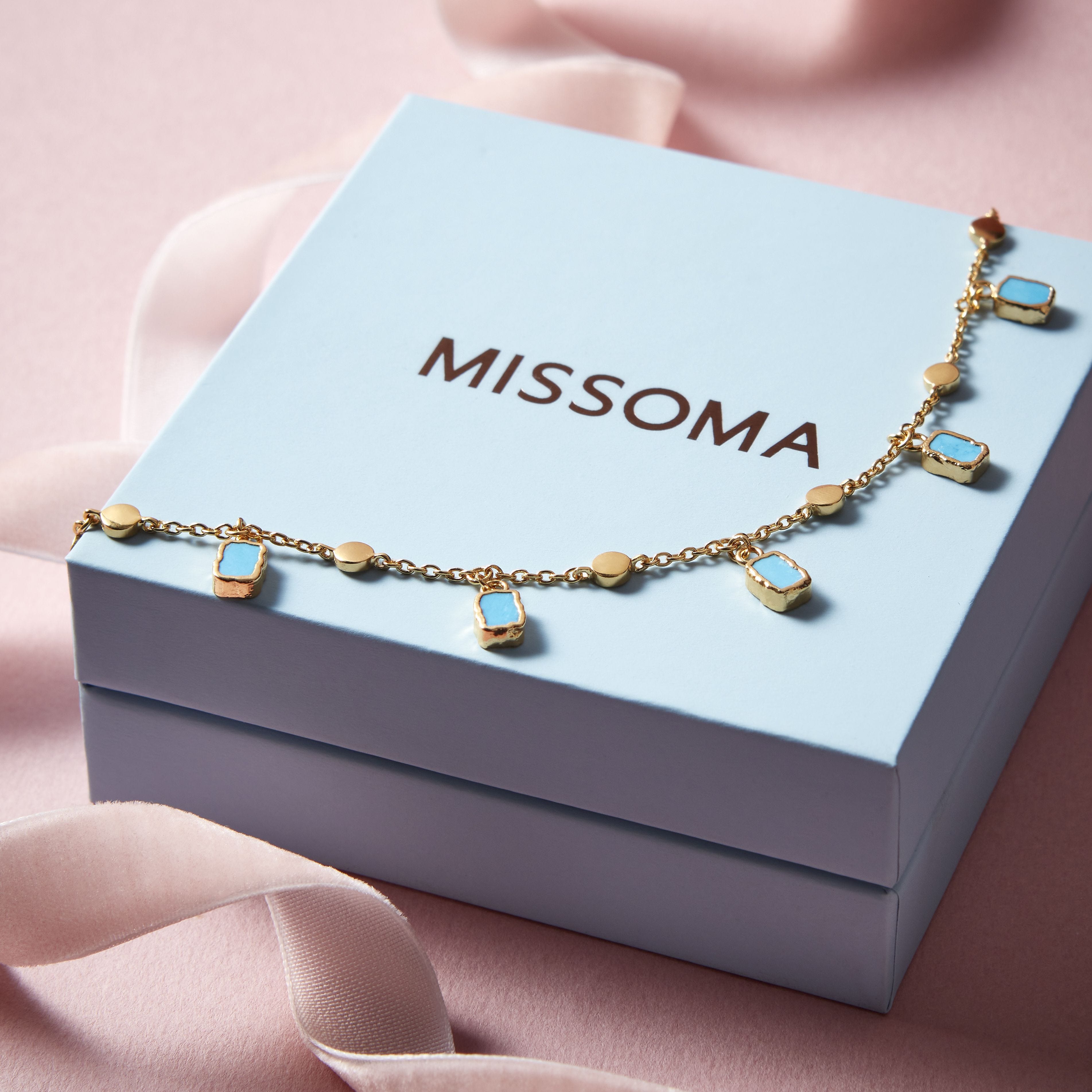 Missoma turquoise charm bracelet Lena 18.5cm (British brand)