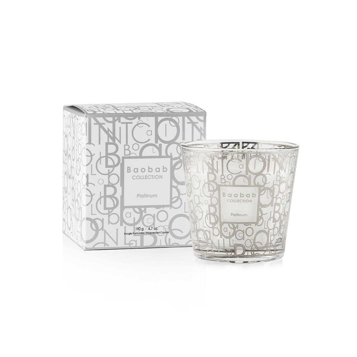 Baobab Platinum candle 190g, imported from the UK