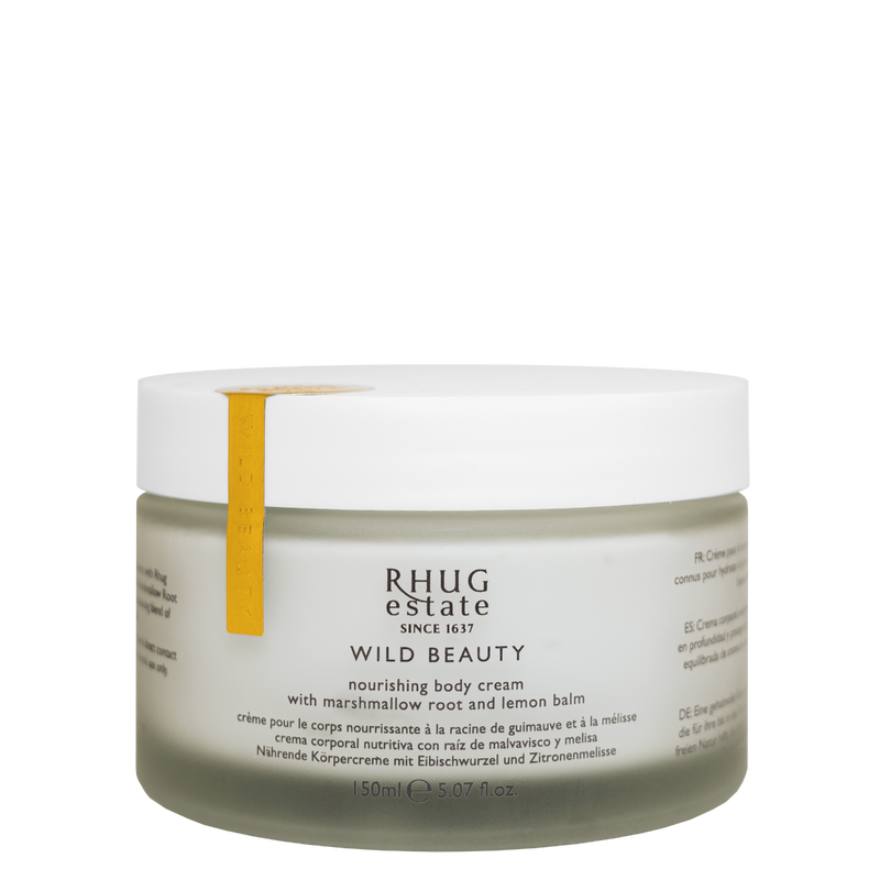 Wild Beauty Rhug Estate marshmallow lemon body cream, imported from the UK