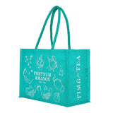 Fortnum's decorative teapot tote bag cotton jute, UK version