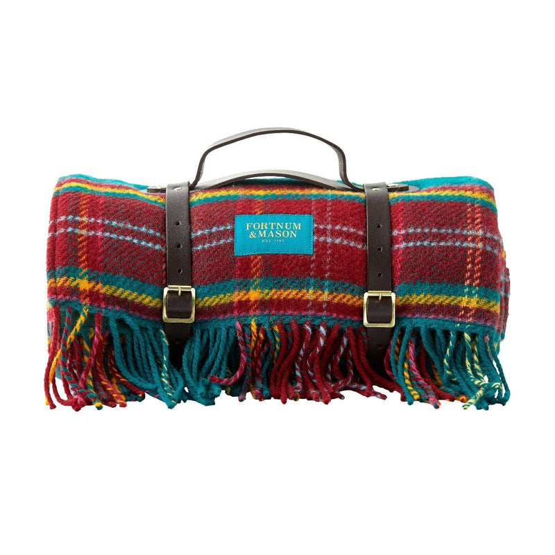 Fortnum's tartan waterproof picnic blanket 150cm x 183cm, imported from the UK