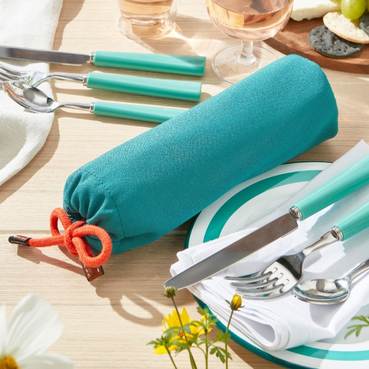 Fortnum's cutlery roll 25cm, stainless steel picnic set, UK version