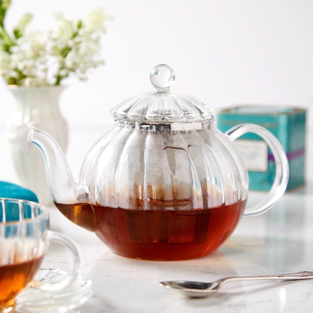 Fortnum's elegant glass teapot 2 cup, UK version