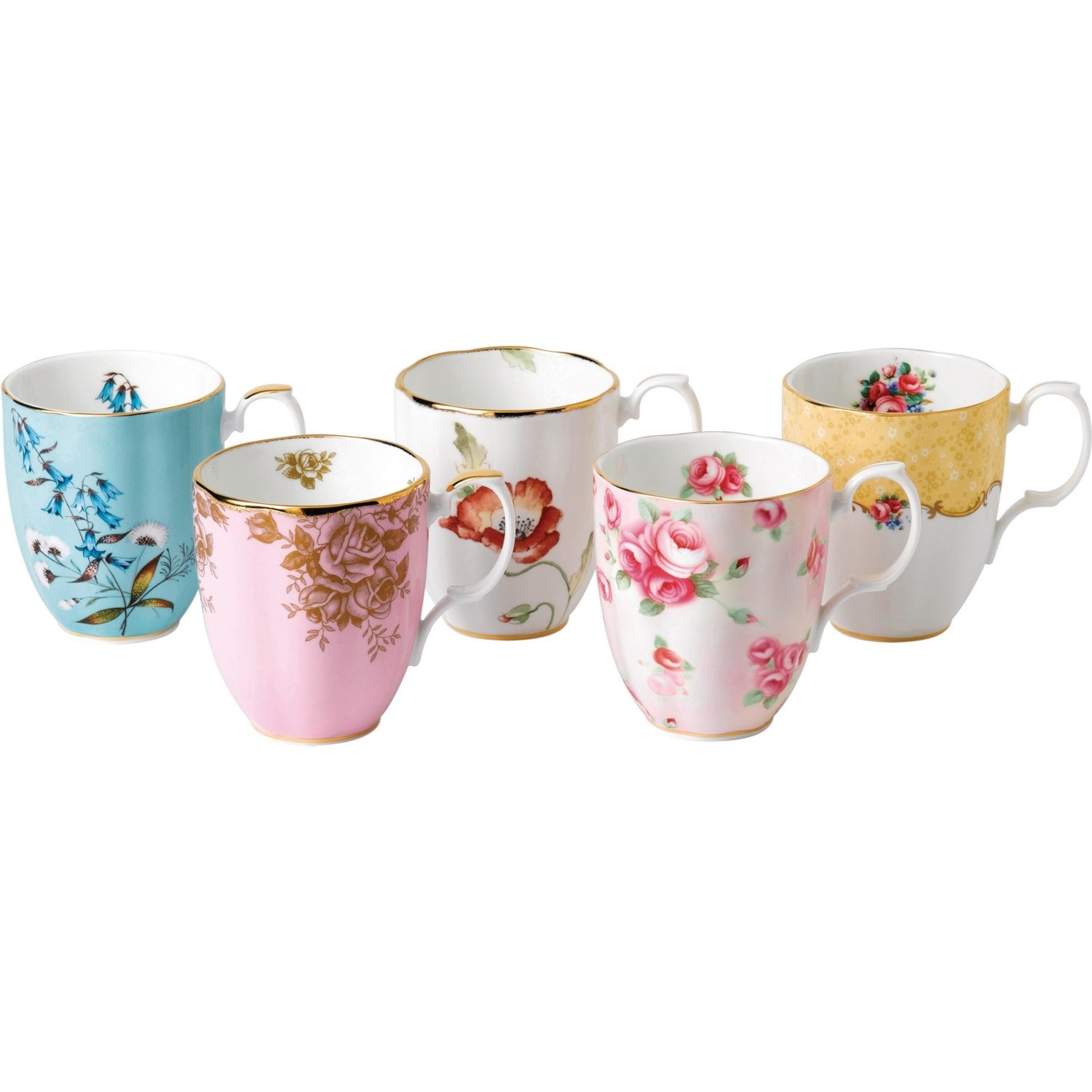Royal Albert 100 years mug set 5-piece - British product