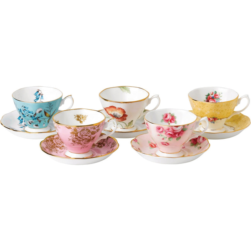 Royal Albert cup and saucer set 100 years 5-piece (British brand)