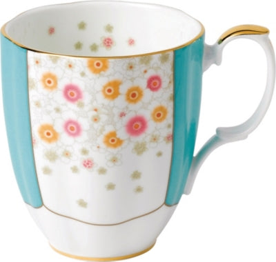 Royal Albert fine bone china mug 400ml mint deco 1930s (British brand)