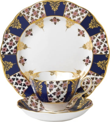 Royal Albert Regency Blue 3-piece tea set (British brand)