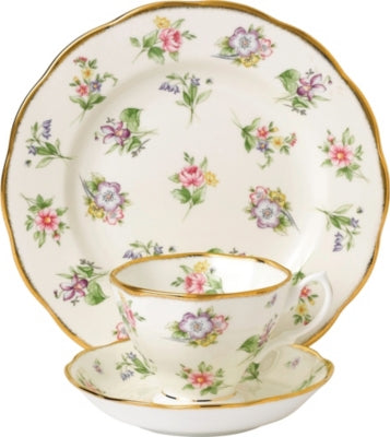 Royal Albert 1920s spring meadow 3-piece tea set - British product