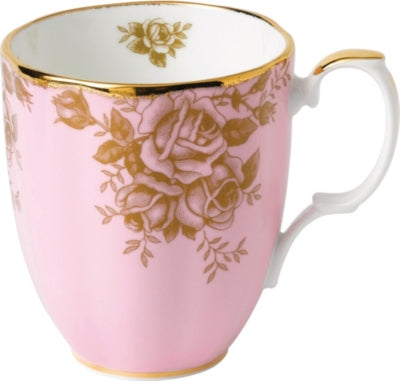Royal Albert china mug Golden Roses pattern 9ct gold - British product