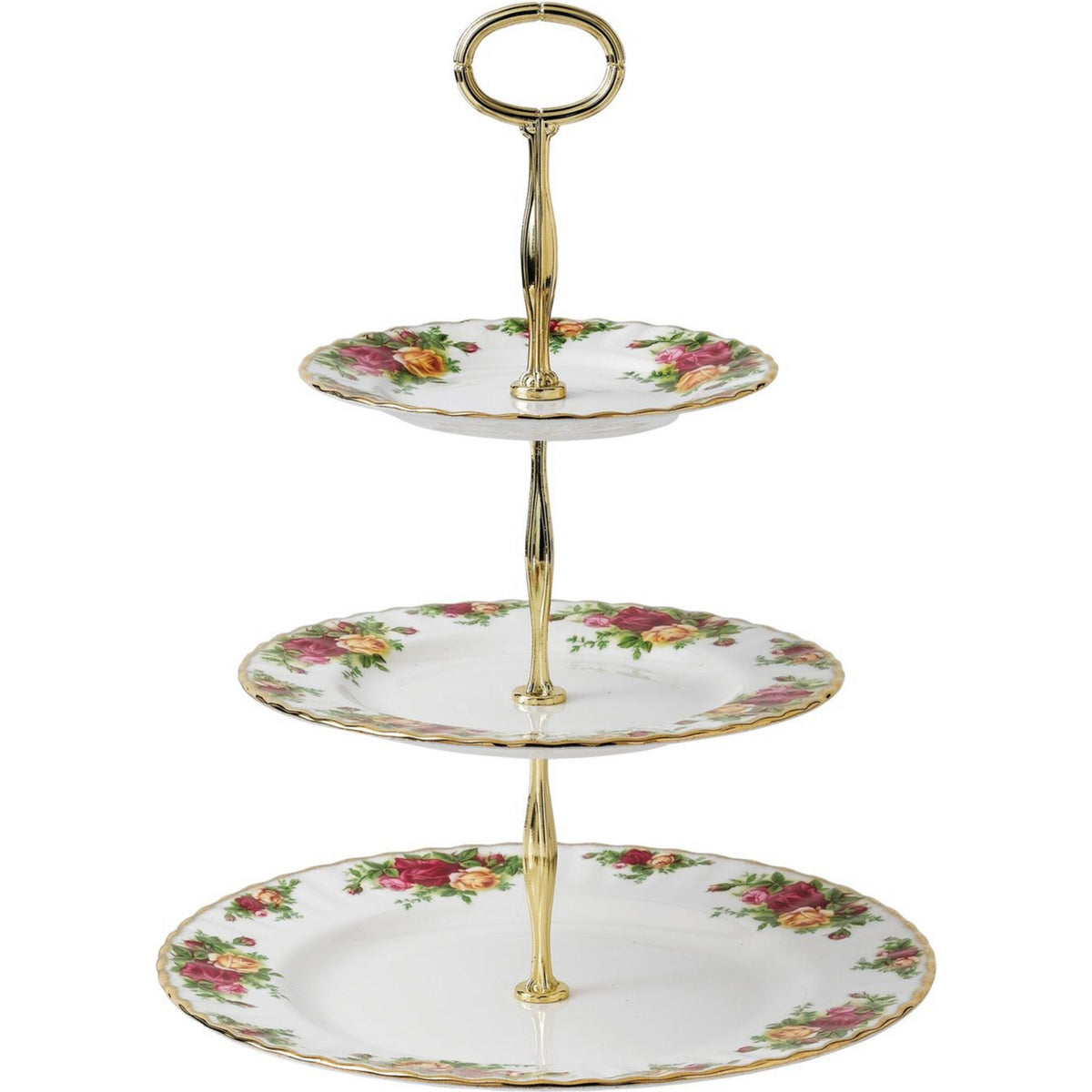 Royal Albert Old Country Roses 3-tier cake stand, imported from the UK