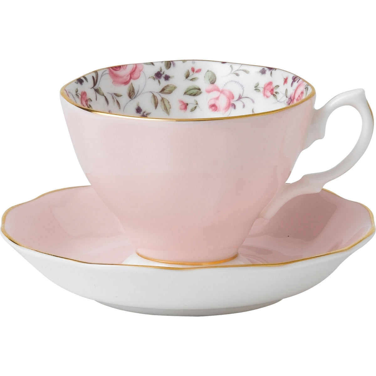 Royal Albert Rose Confetti teacup and saucer (British brand)
