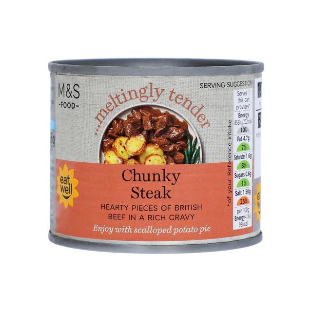 M&S Chunky Steak Pieces in Gravy   206g GOODS M&S   