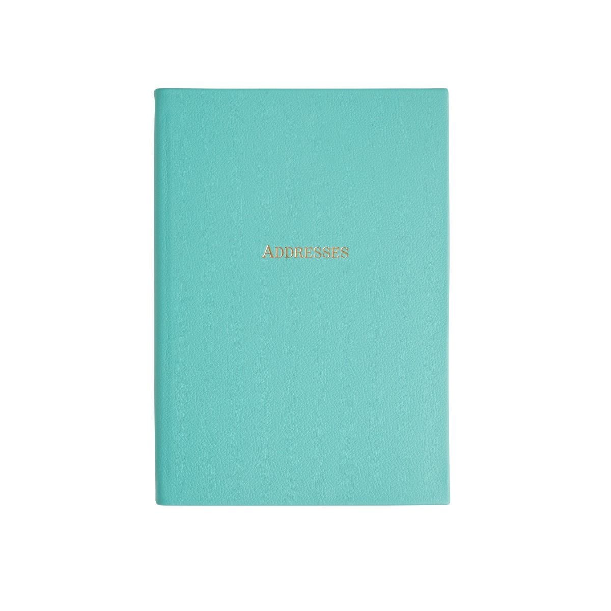 Fortnum's leather A5 address book, Eau de Nil (British brand)