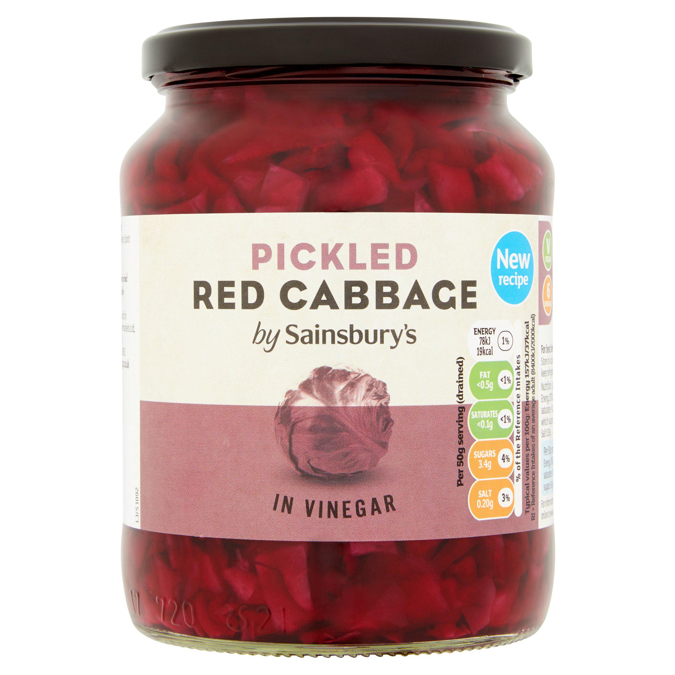 Sainsbury's Pickled Red Cabbage in Vinegar 680g (300g*) Pickled food Sainsburys   