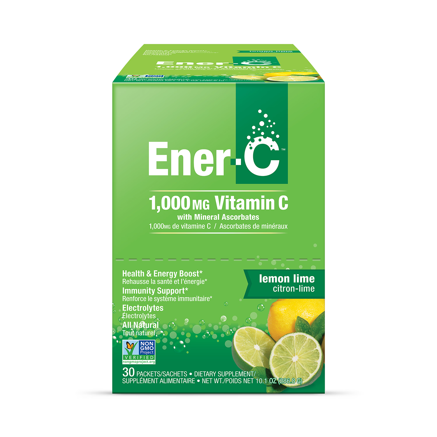 Ener-C lemon lime effervescent vitamin drink mix 30 sachets, imported from the UK