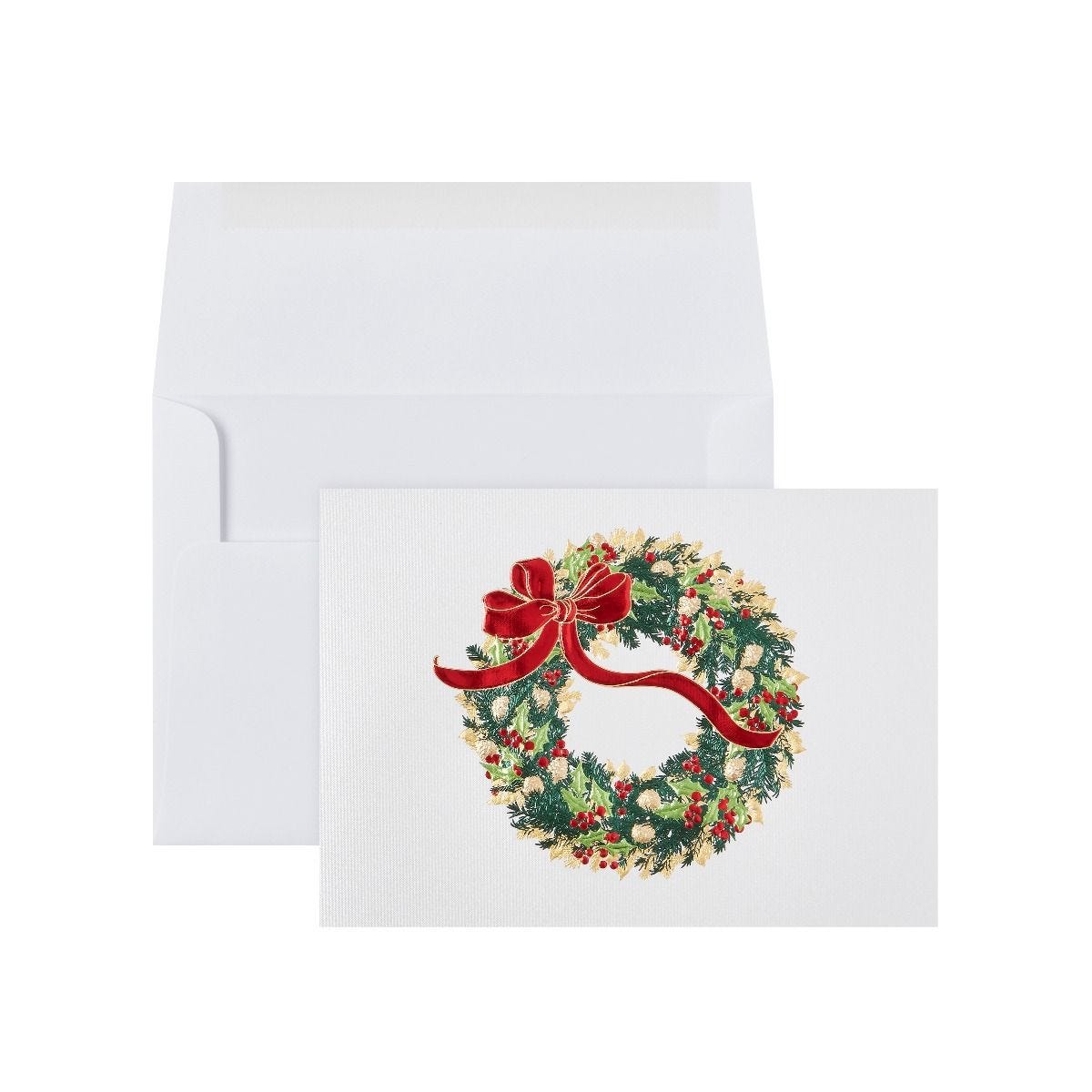 Paula Skene Holiday Wreath Christmas cards box of 8, imported from the UK