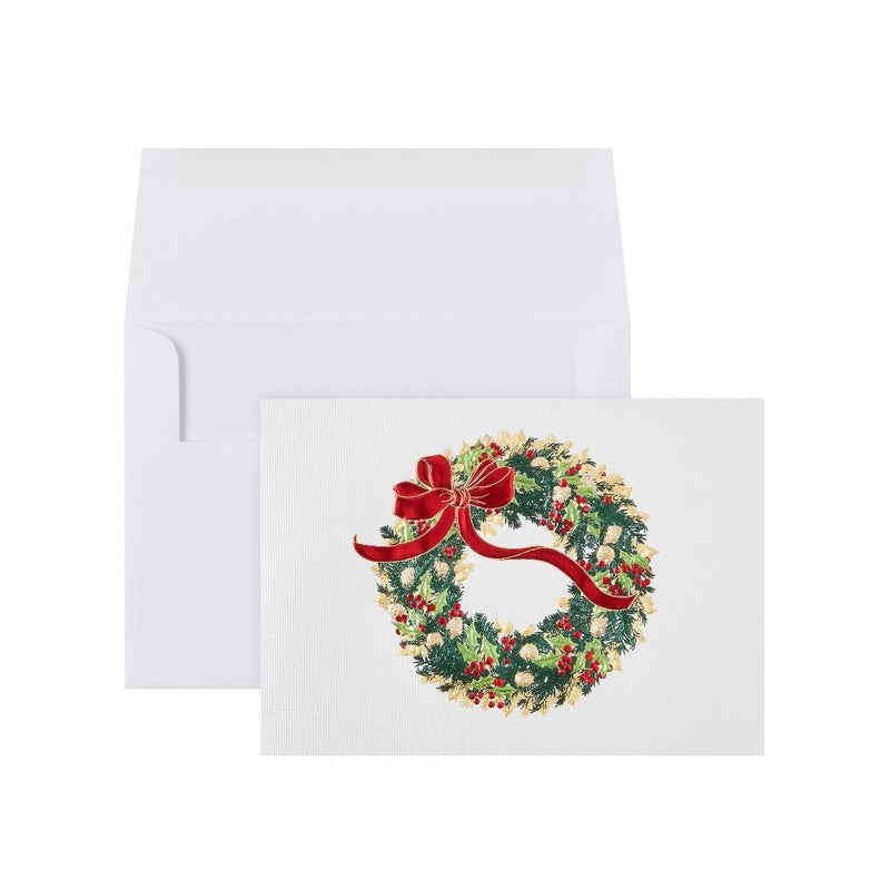 Paula Skene Holiday Wreath Christmas cards box of 8, imported from the UK