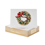Paula Skene Holiday Wreath Christmas cards box of 8, imported from the UK