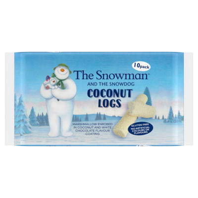 Der Schneemann und der Hund Snuggels Kokosnuss-Rollen 10er Pack (Britische Marke)