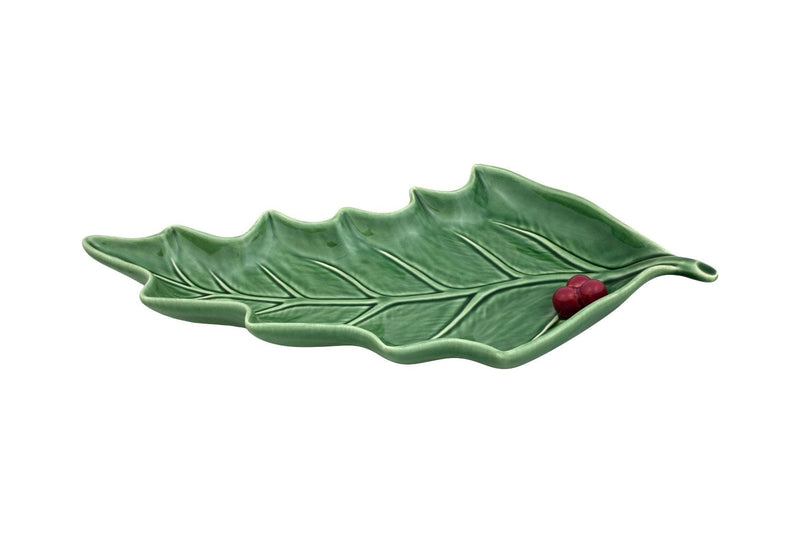 Bordallo Pinheiro holly leaf trinket tray, medium - British product