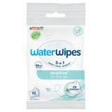 WaterWipes Sensitive+ wipes 10 count pack, imported from the UK