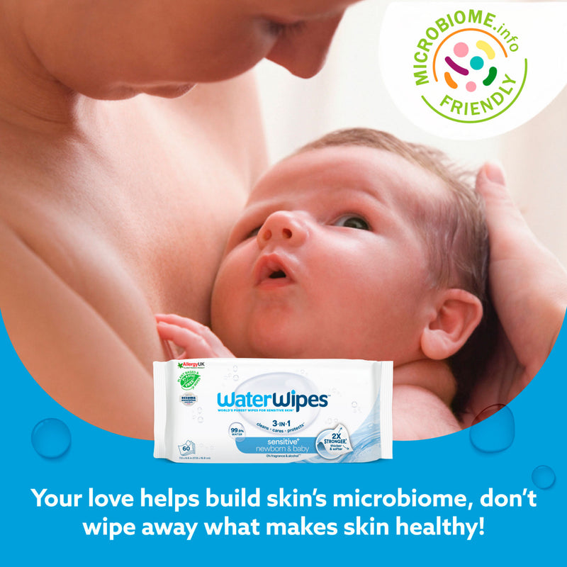 WaterWipes Sensitive+ unscented baby wipes 60 count (British brand)