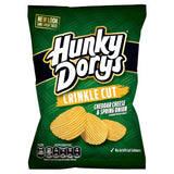 Hunky Dorys crinkle cut cheddar spring onion crisps 135g - British product