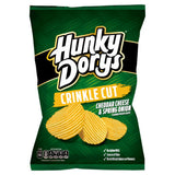 Hunky Dorys crinkle cut crisps with cheddar and spring onion 130g, UK version