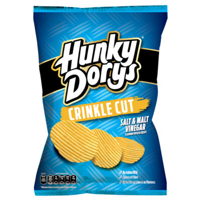 Hunky Dorys Salt and Malt Vinegar crisps 130g, UK version