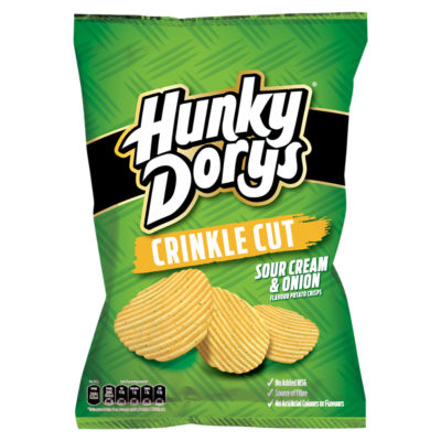 Hunky Dorys potato crisps sour cream and onion 130g (British brand)
