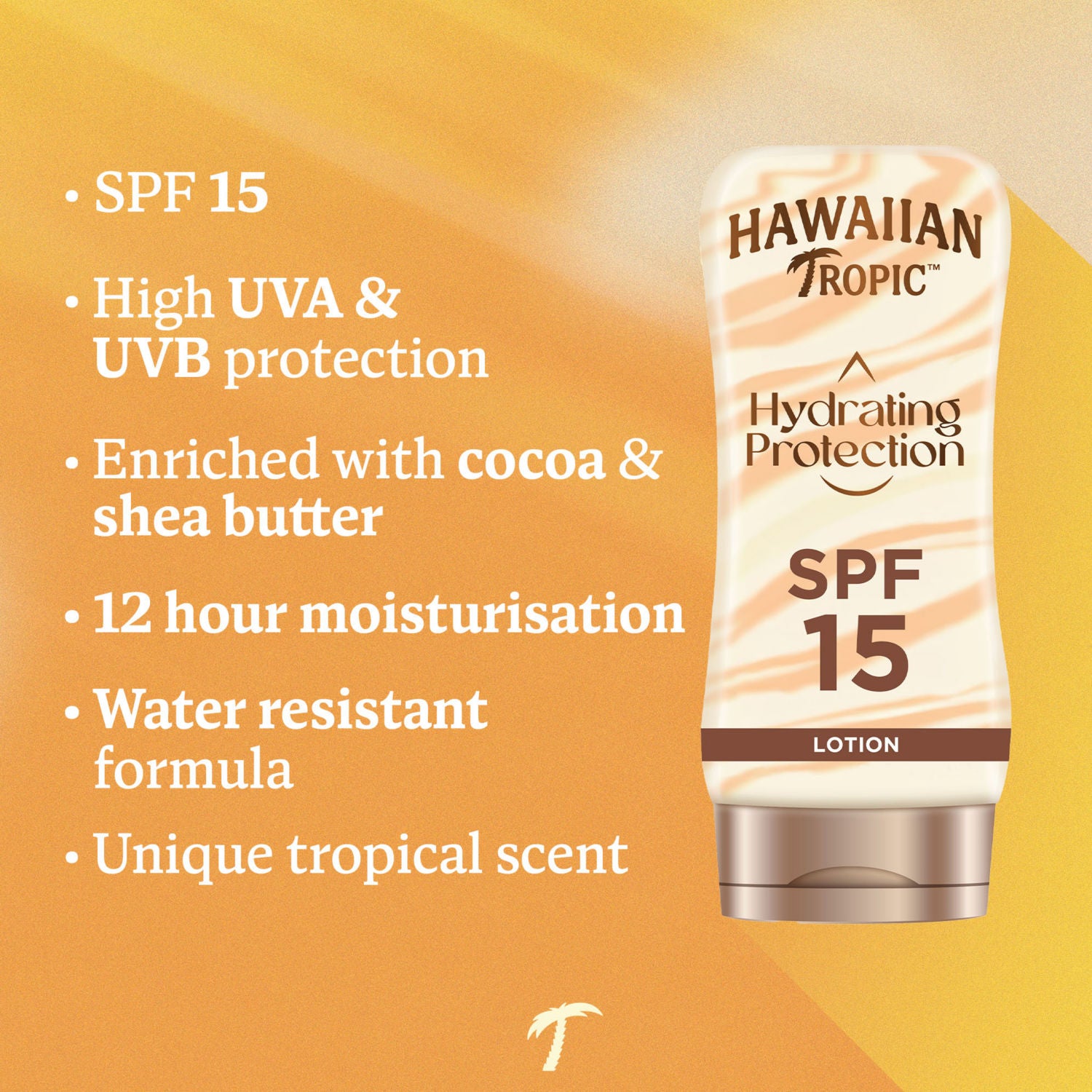 Hawaiian Tropic hydrating protection sun lotion SPF15 180ml, UK version
