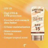 Hawaiian Tropic hydrating protection sun lotion SPF15 180ml, UK version