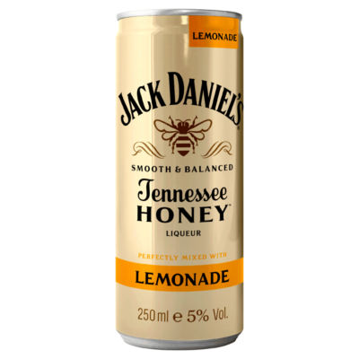 Jack Daniel's Tennessee Honey Lemonade ready-to-drink cocktail 250ml, UK version