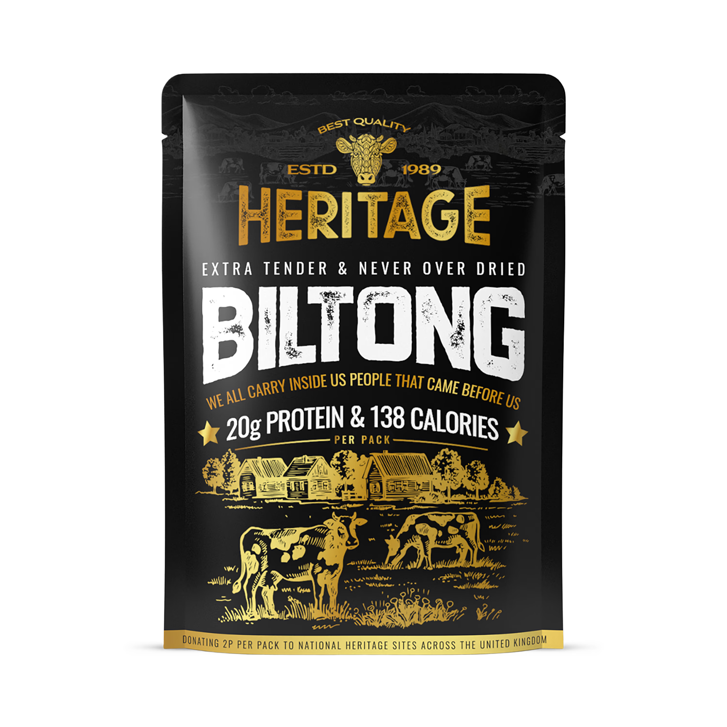 Heritage beef biltong 25g, UK version