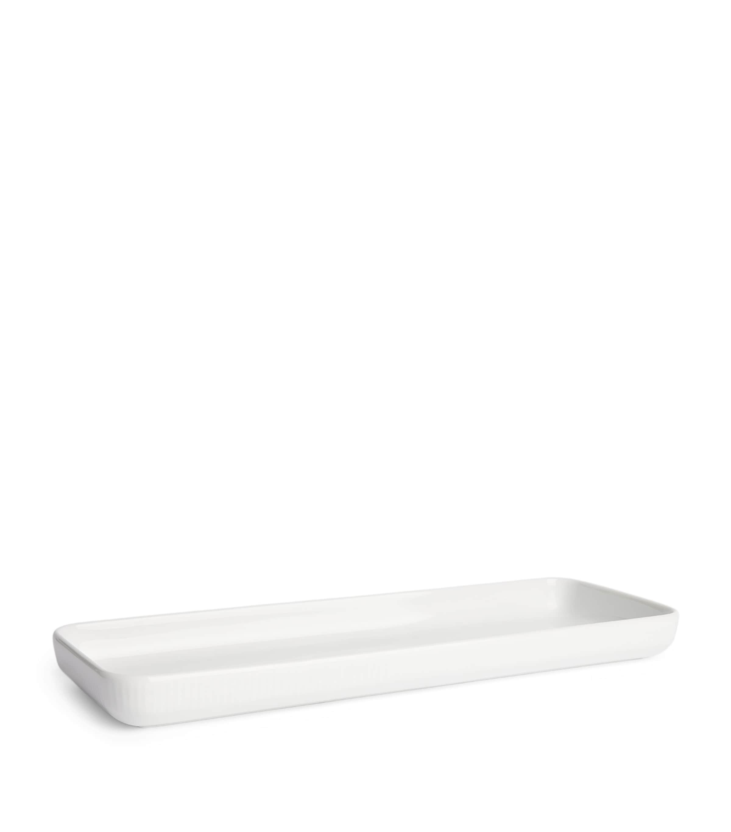 Royal Copenhagen white fluted rectangular dish 36cm x 12.5cm, imported from the UK