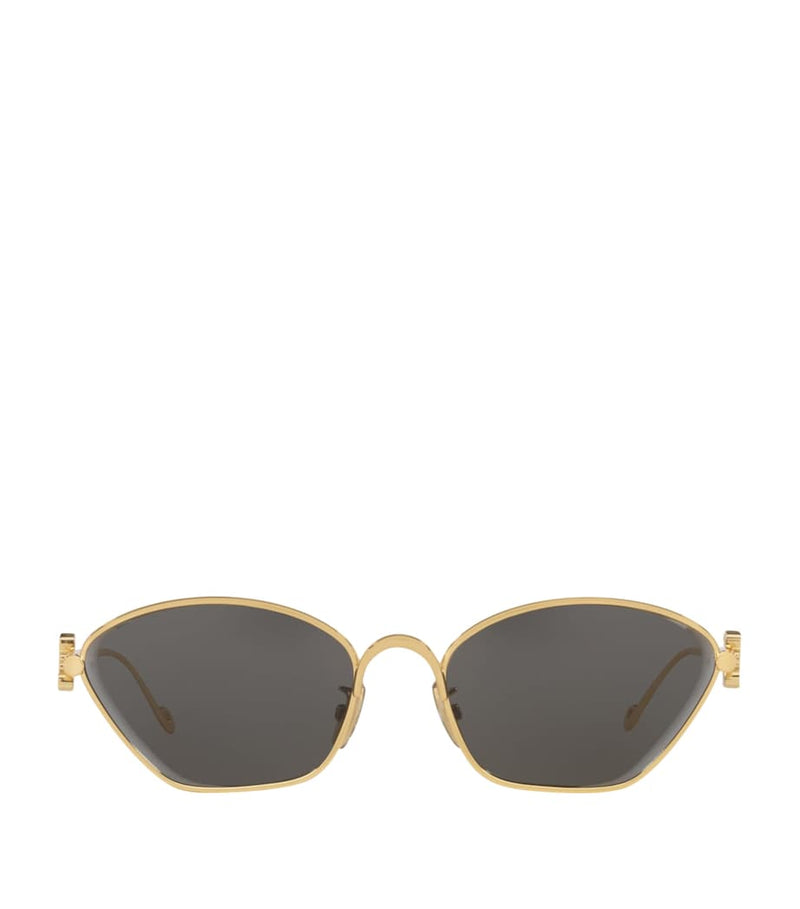 LOEWE hexagonal sunglasses gold-tone metal frame (British brand)