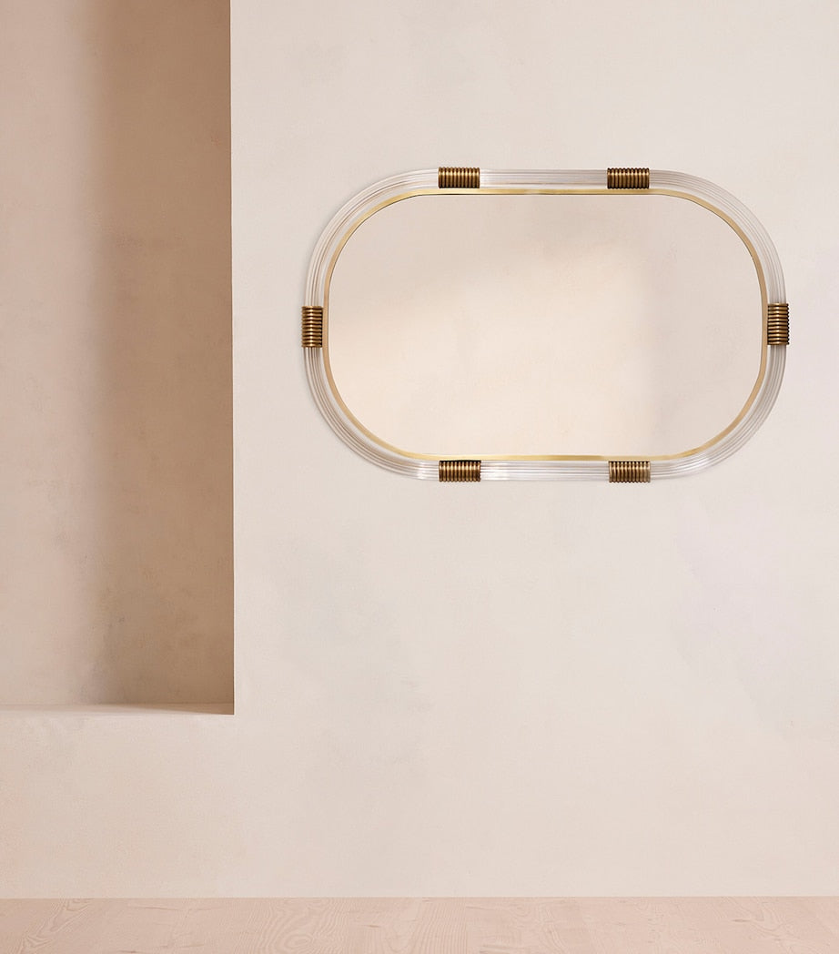 Soho Home Gina wall mirror with ribbed lucite frame, UK version