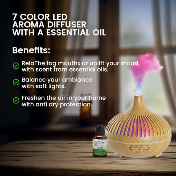 Dr. Eve_Ryouth 7 color LED aroma diffuser with oil bottle (British brand)