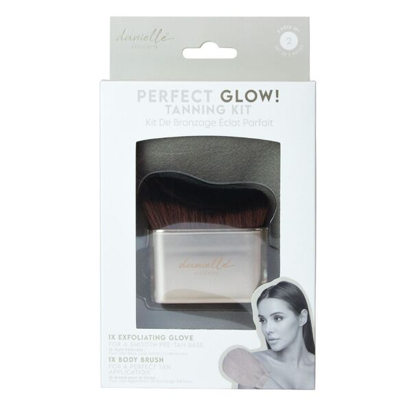 Danielle Creations tanning kit with exfoliating glove and brush (British brand)