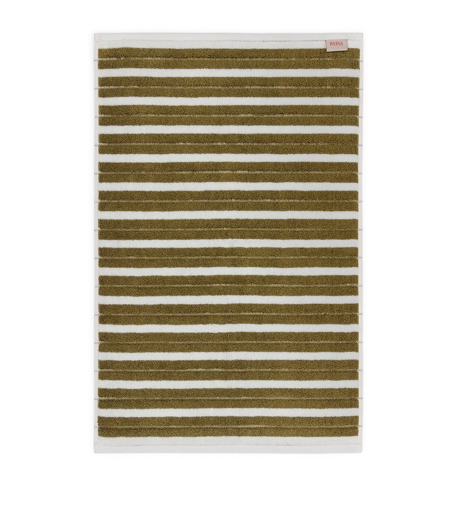 BAINA organic cotton striped bath mat 50cm x 80cm - British product