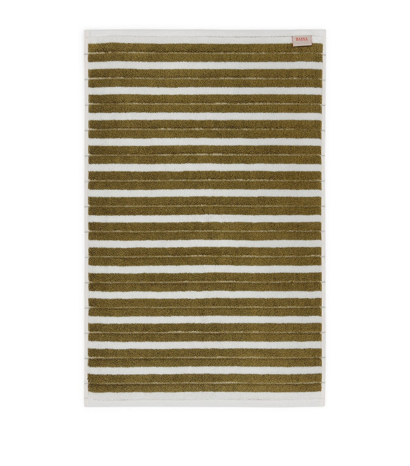 BAINA organic cotton striped bath mat 50cm x 80cm - British product