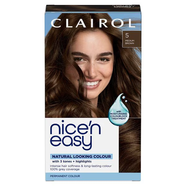 Clairol Nice'N Easy Hair Dye 5 Medium Brown - British product