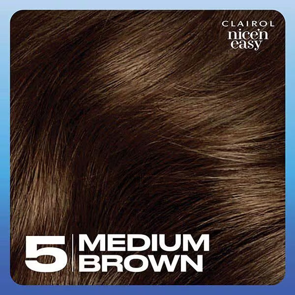 Clairol Nice'N Easy Hair Dye 5 Medium Brown - British product