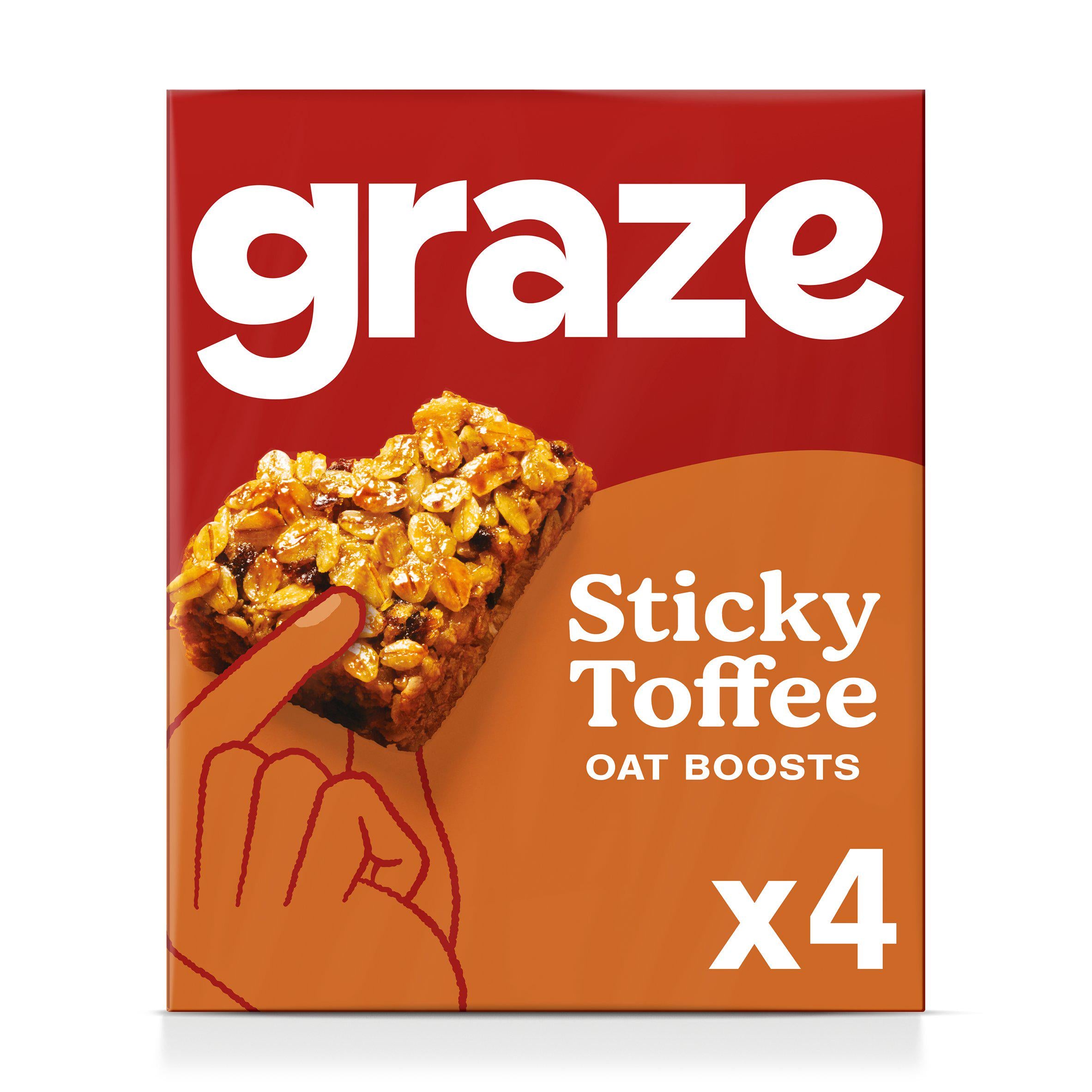 Graze Vegan Sticky Toffee Oat Boosts Snack Bars 4x30g GOODS Sainsburys   