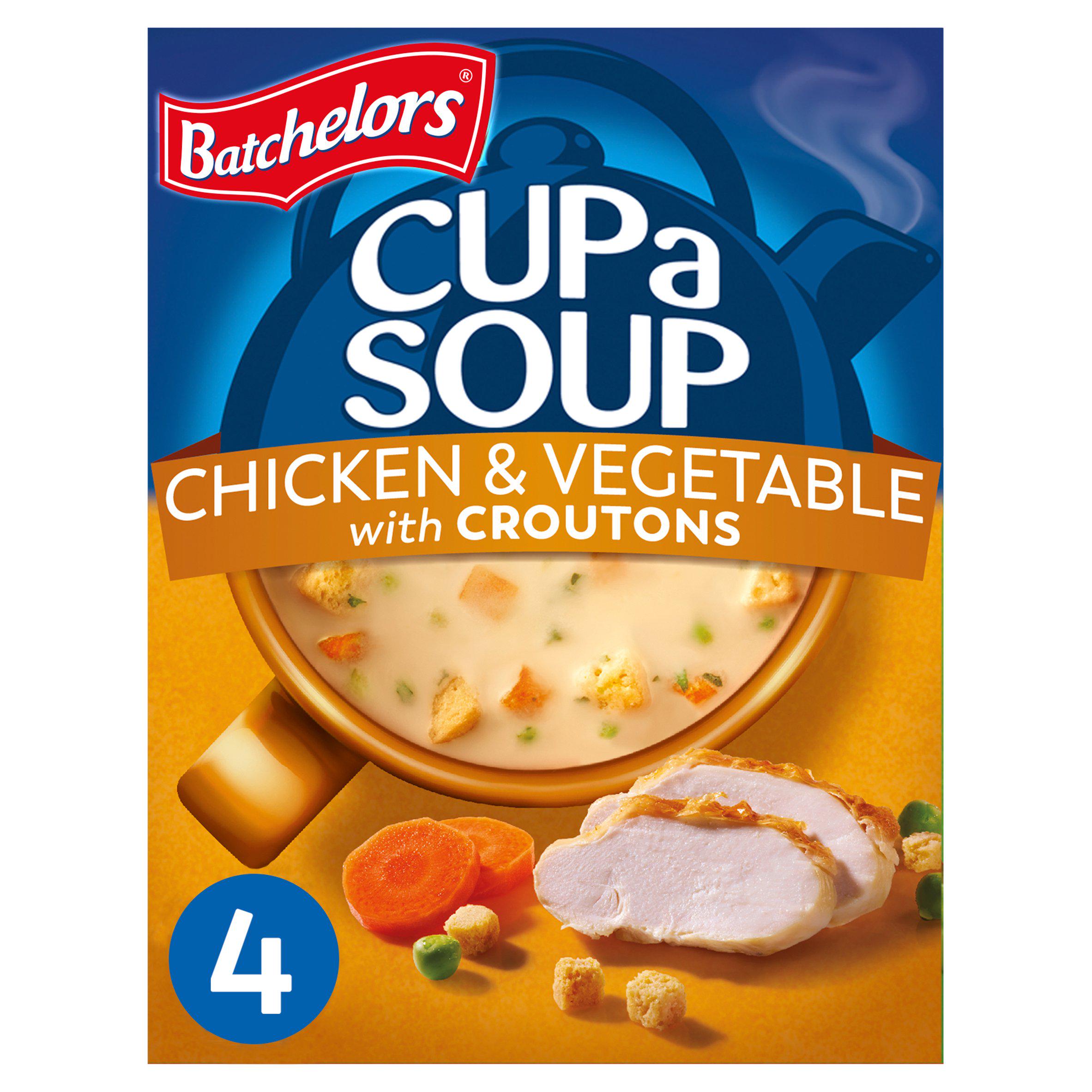 Batchelors Cup a Soup, Chicken & Vegetable with Croutons x4 110g Soups Sainsburys   